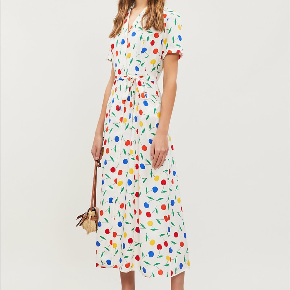 HVN cherry print Maria dress silk cult favorite